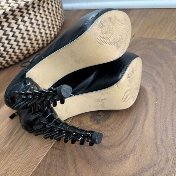 Gothic Babe Gothic Punk Bone Heel Boots Black $184 38 - Picture 11 of 14